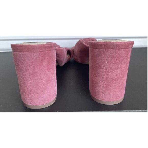 White House Black Market Knotted Bow Suede Mules Samon Shoes Sz7.5M Stunning - Picture 3 of 13